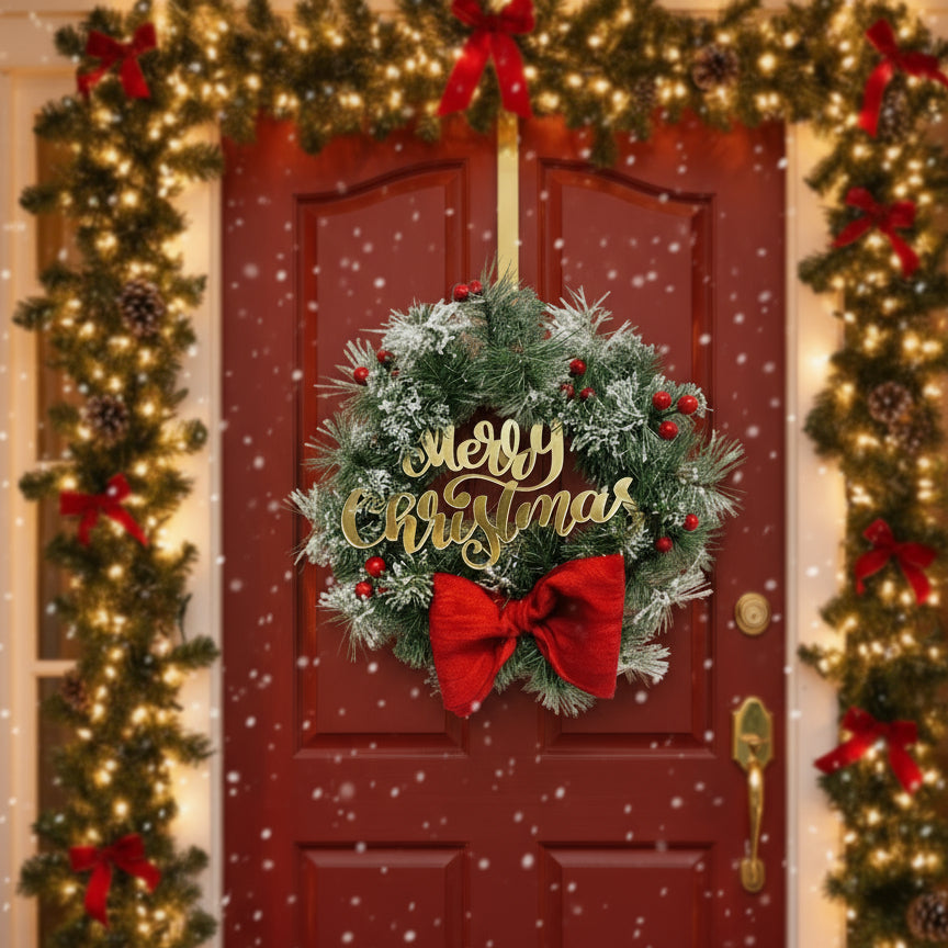 Ghirlanda Natalizia “Merry Christmas” in Plexiglass Oro