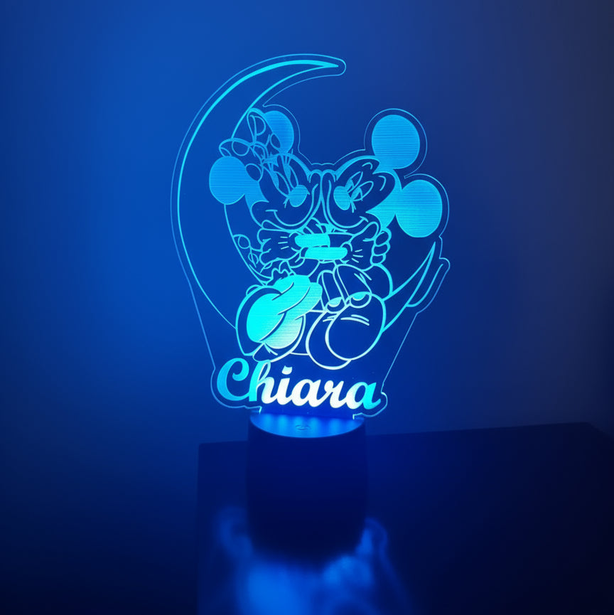 Lampada n Plexiglass Personalizzata – Luce LED topolino e minnie - MC Creazioni