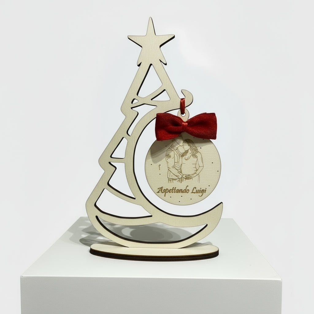 Albero Di Natale in legno "Aspettando Te"