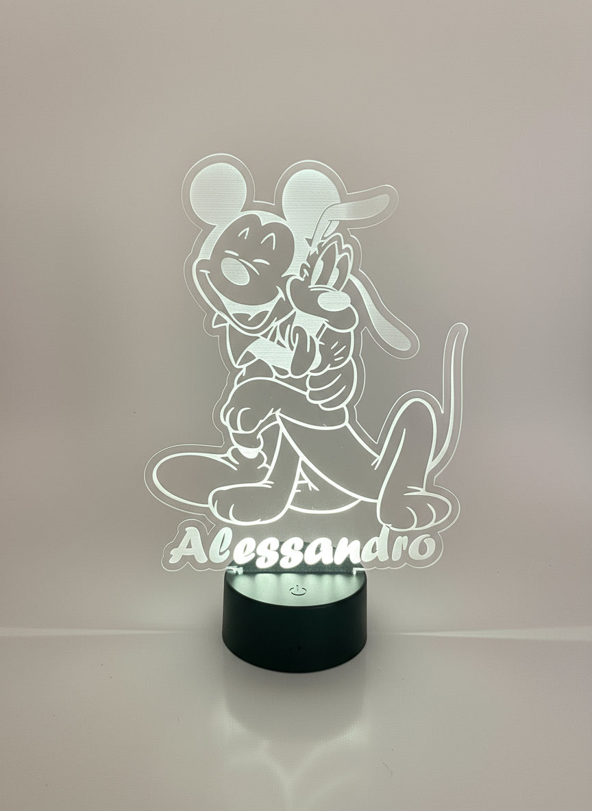 Lampada per bambini topolino e pluto