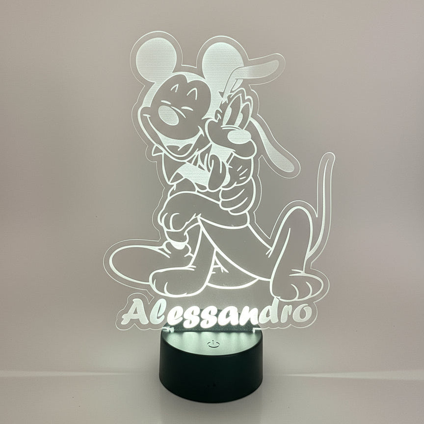 Lampada per bambini topolino e pluto - MC Creazioni