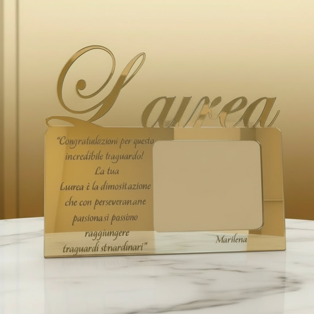 Cornice Laurea Personalizzata in Plexiglass Oro