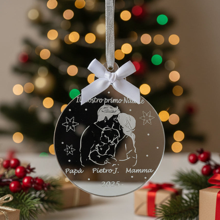 Pallina di Natale "Il nostro primo Natale da genitori"