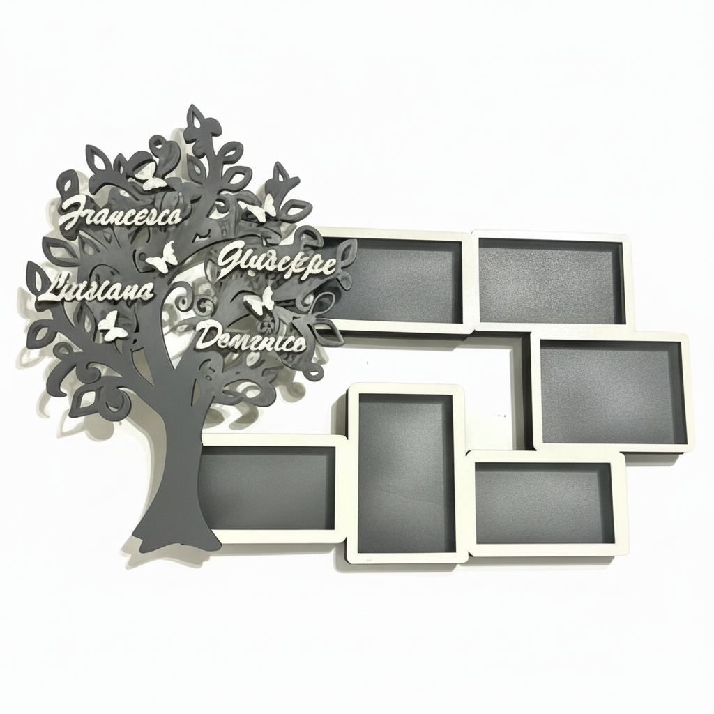 Cornice multipla con 6 foto e Albero della Vita Con Nomi Della Famiglia
