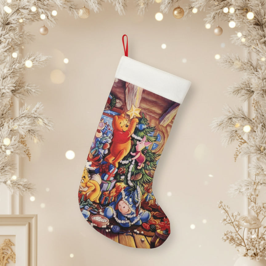 Calza Natalizia Winnie the Pooh – Personalizzabile con Nome in Plexiglass o Legno