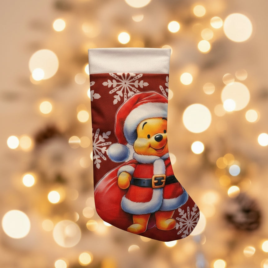 Calza Natalizia Winnie the Pooh – Personalizzabile con Nome in Plexiglass o Legno