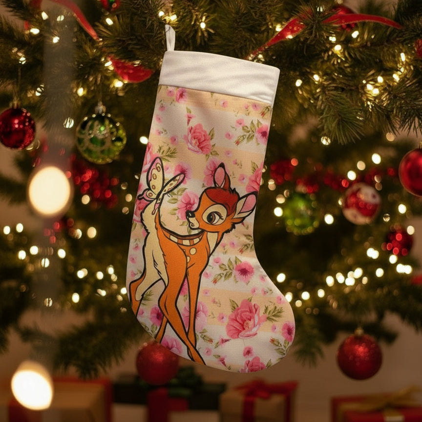 Calza Natalizia Bambi - Personalizzabile con Nome in Plexiglass o Legno