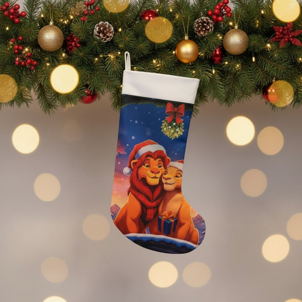Calza Natalizia Re Leone e Nala - Personalizzabile con Nome in Plexiglass o Legno - MC Creazioni