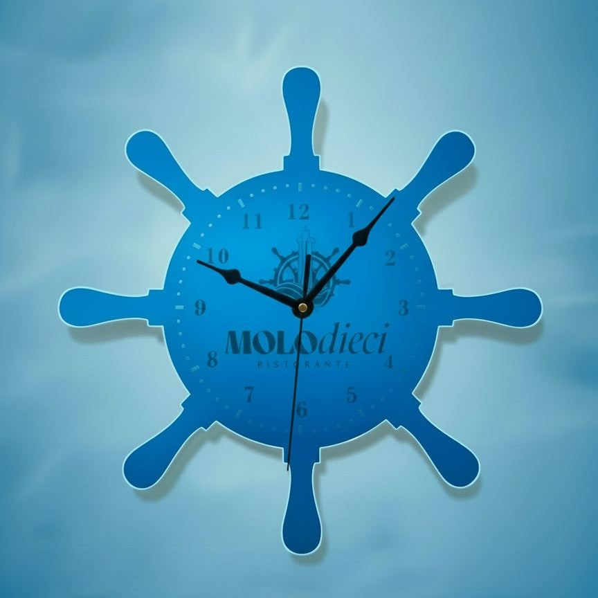 Orologio da Parete in Plexiglass Blu Specchiato - MC Creazioni