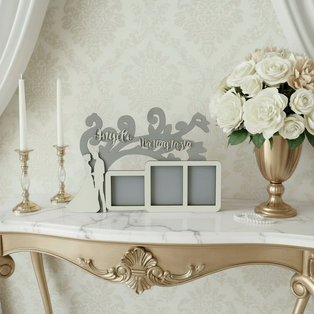 Cornice Matrimonio multipla con 3 foto