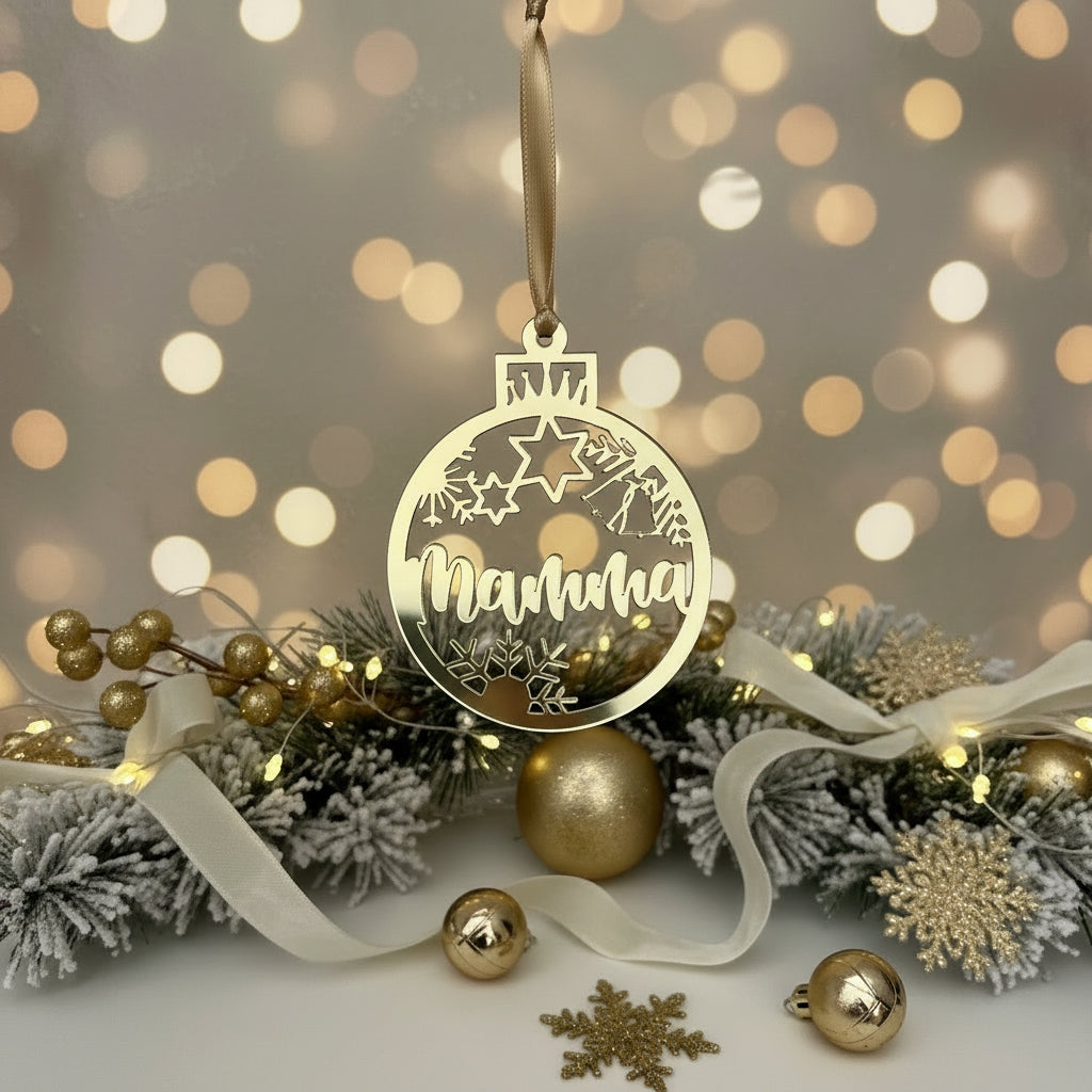 Palline Natalizie Personalizzate in Plexiglass Mamma