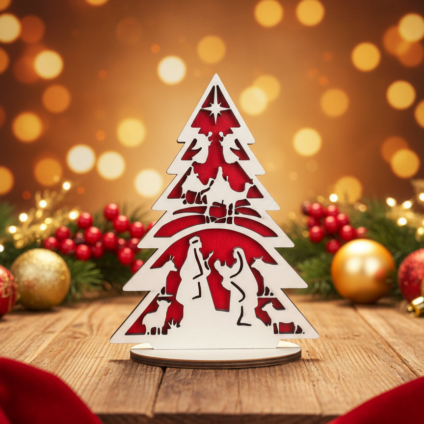 Decorazione Albero di Natale Presepe Stilizzato