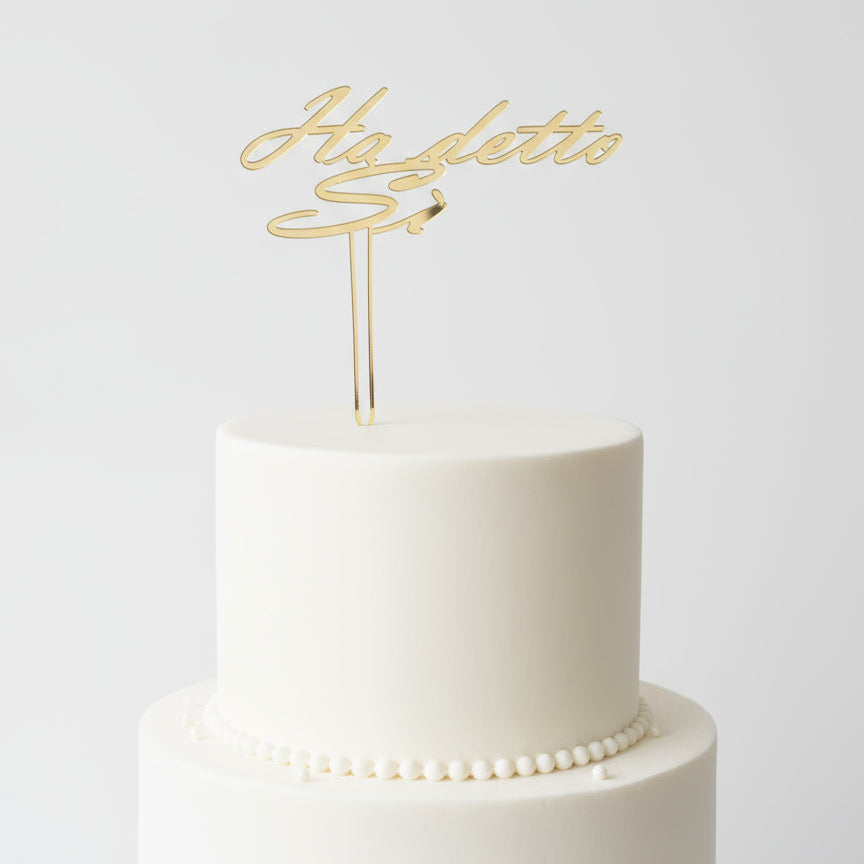 Scritte in plexiglass con asta Ha detto Si