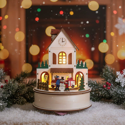 Casetta Natalizia in legno con illuminazione LED