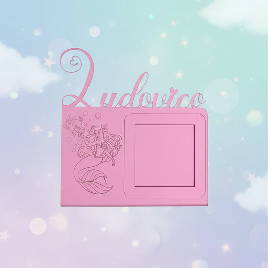 Cornice Sirenetta Personalizzata in Plexiglass Rosa Specchiato