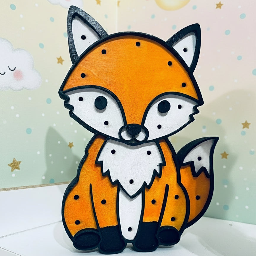 Lampada LED da Cameretta in Legno – Volpe