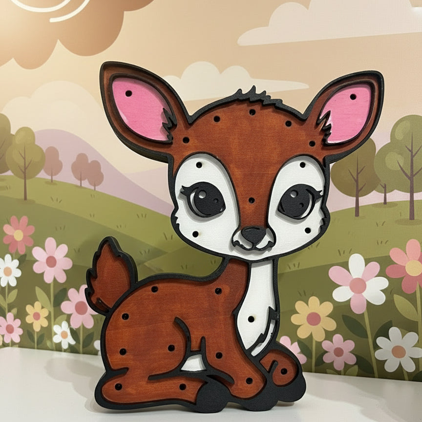 Lampada LED da Cameretta in Legno – Bambi