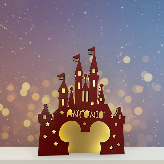 Lampada in legno Castello Walt Disney Tribute con luce led  - Tema Topolino