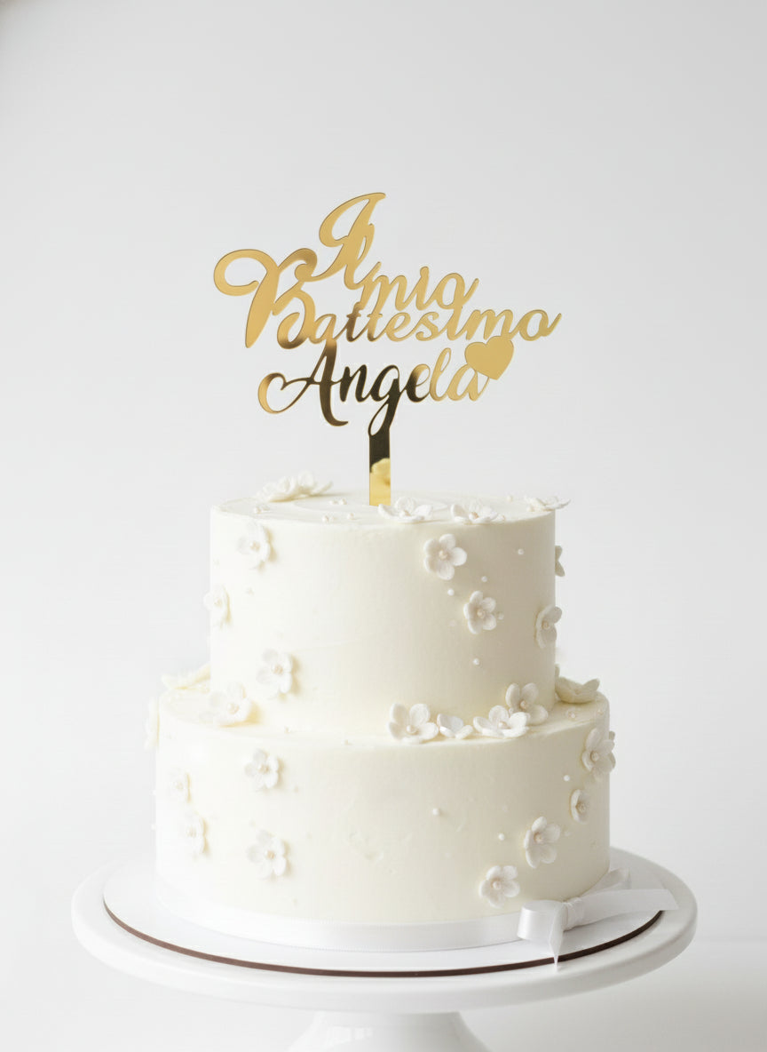 Cake topper personalizzato in plexiglass – Il Mio Battessimo