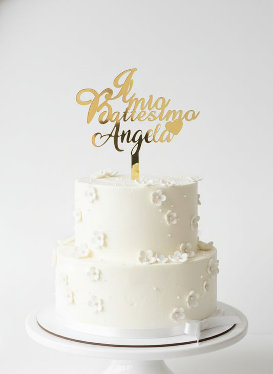 Cake topper personalizzato in plexiglass – Il Mio Battessimo