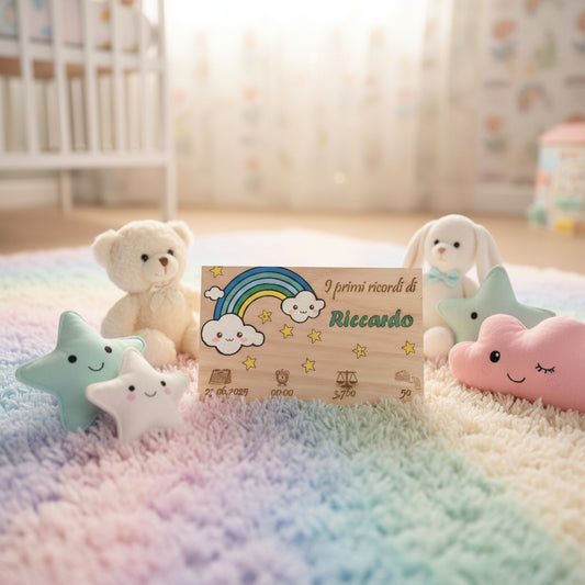 Scatola dei Ricordi Personalizzata – con Nome, Data di Nascita, Peso e lunghezza