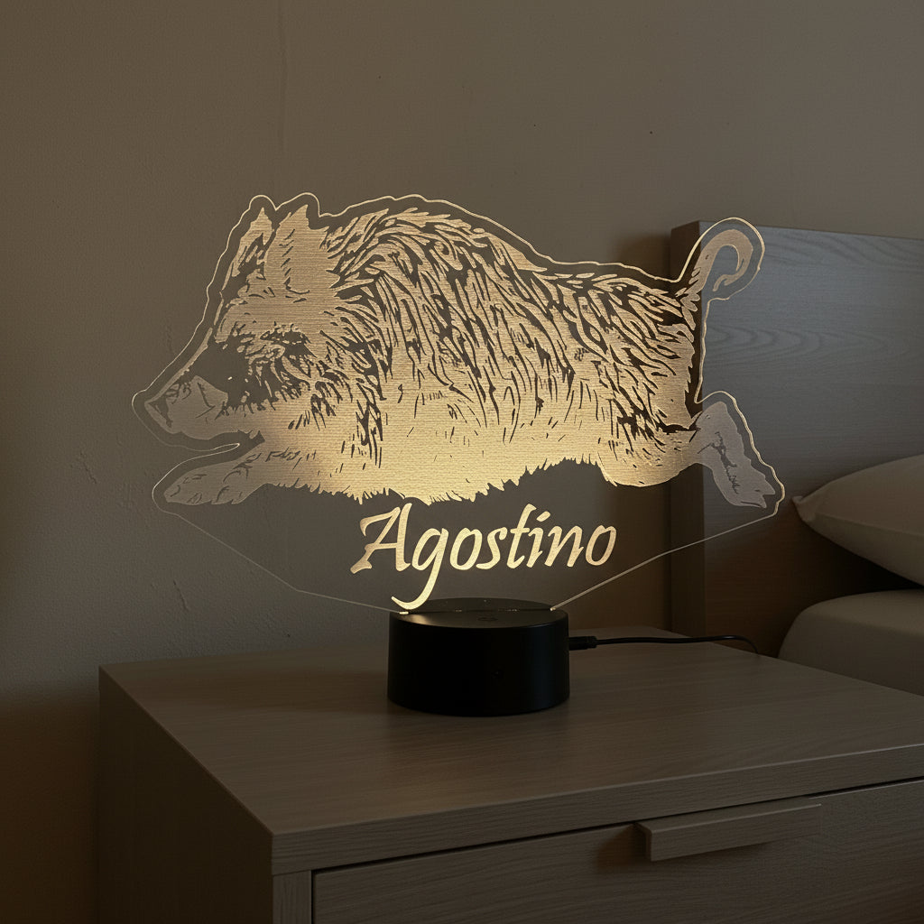 Lampada LED Personalizzata –  Cinghiale Con Nome