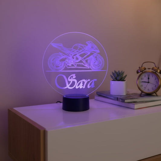 Lampada LED Personalizzata –  Moto Con Nome