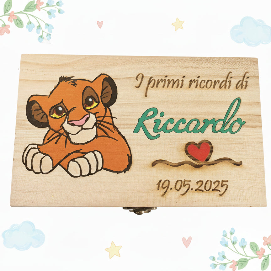 Scatola dei Ricordi Personalizzata – con Nome, Data di Nascita e Personaggio Preferito
