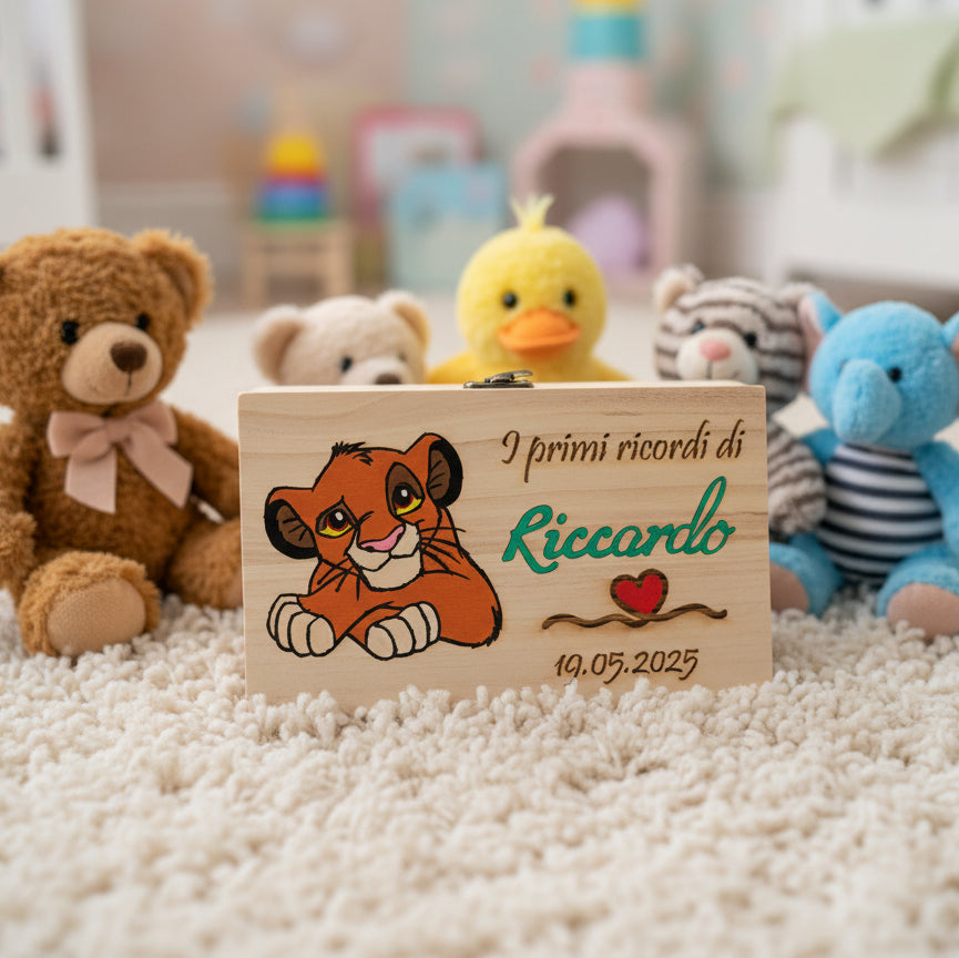Scatola dei Ricordi Personalizzata – con Nome, Data di Nascita e Personaggio Preferito