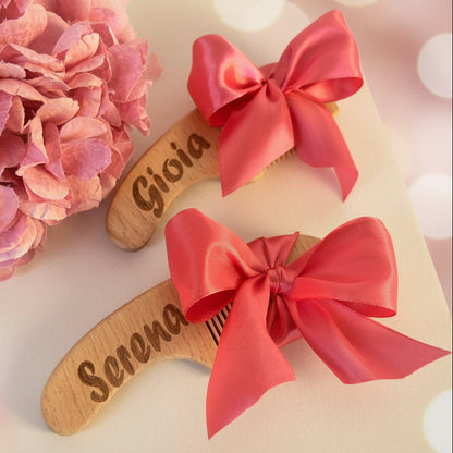 Set Spazzolina e Pettinino in Legno Personalizzati