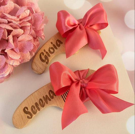 Set Spazzolina e Pettinino in Legno Personalizzati