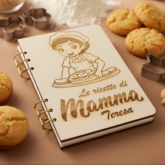Ricettario in Legno Personalizzato “Le Ricette di Mamma” - MC Creazioni  