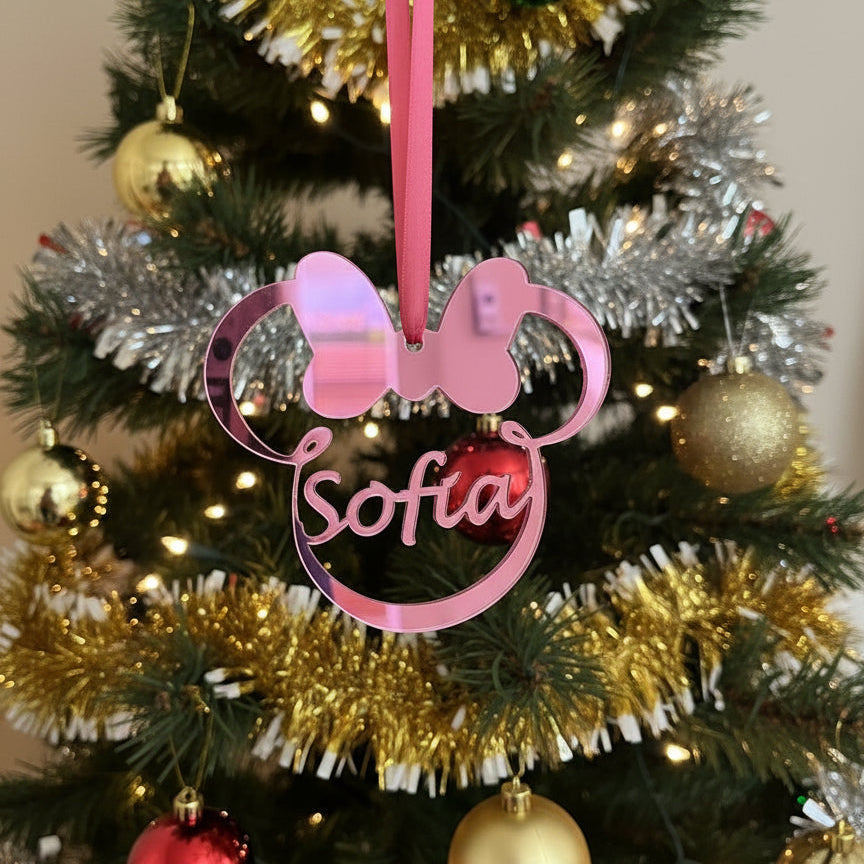 Palline Natalizie Personalizzate – Stile Topolina con Nome