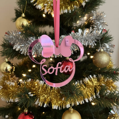 Palline Natalizie Personalizzate – Stile Topolina con Nome