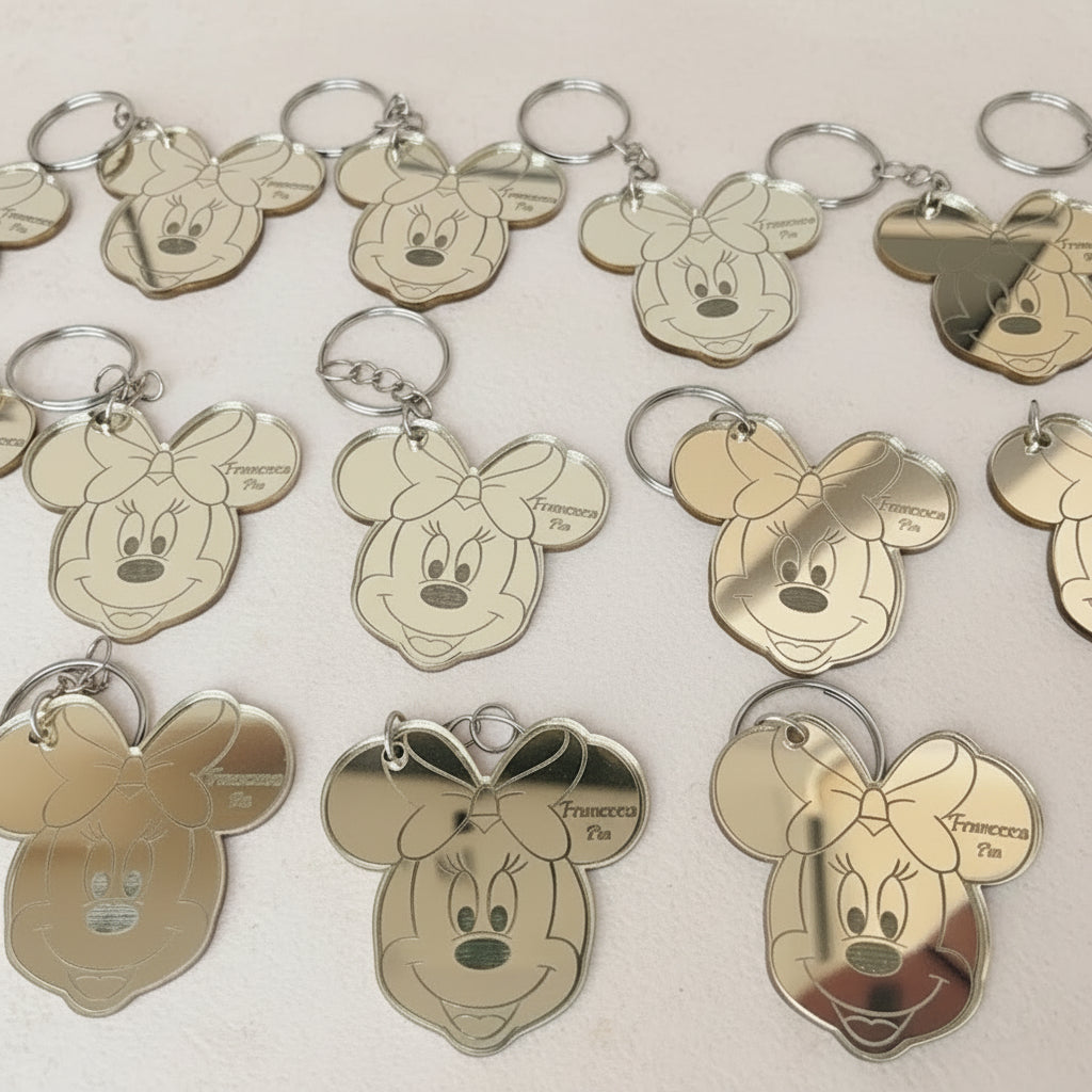 Bomboniere portachiavi in plexiglass a forma di Minnie