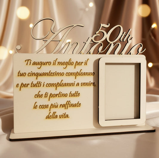 Cornice Personalizzata in Legno per 50° Compleanno