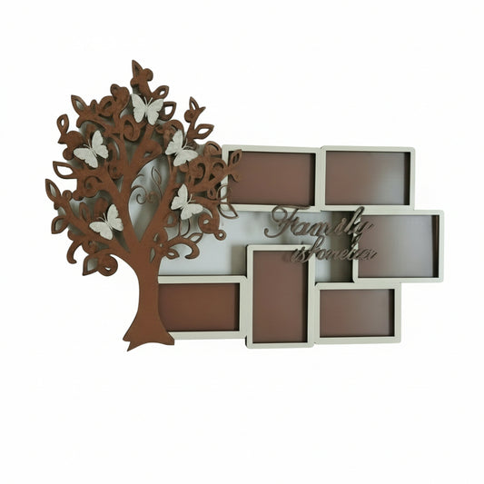 Cornice multipla con 6 foto e Albero della Vita – personalizzabile con nome