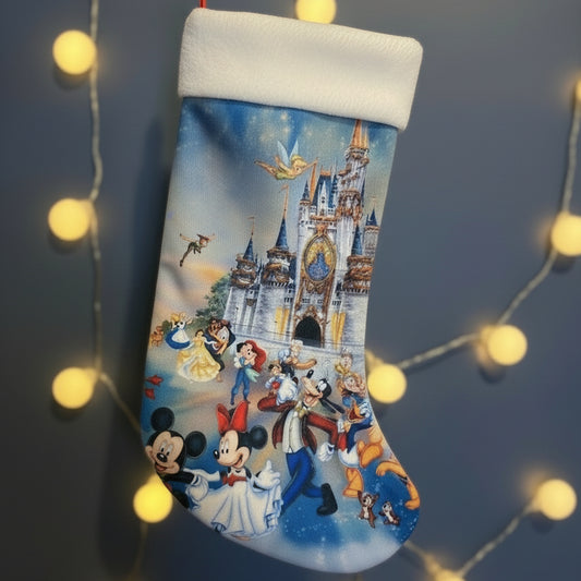 Calza Natalizia Disney – Castello Magico con Personaggi Classici -Personalizzabile con Nome in Plexiglass o Legno
