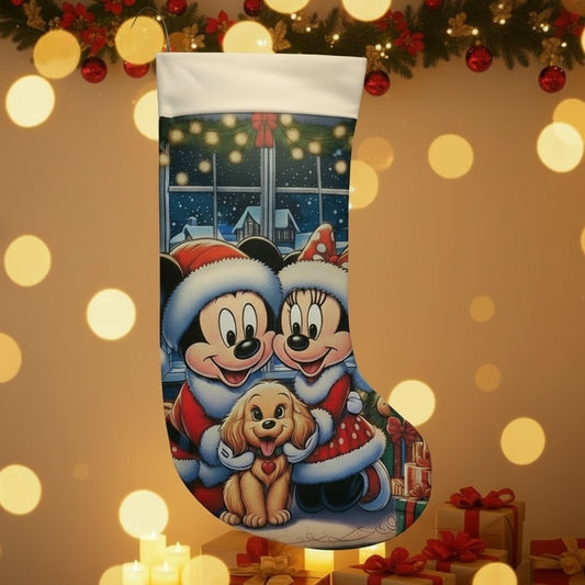 Calza Natalizia Minnie e Mickey Mouse -Personalizzabile con Nome in Plexiglass o Legno