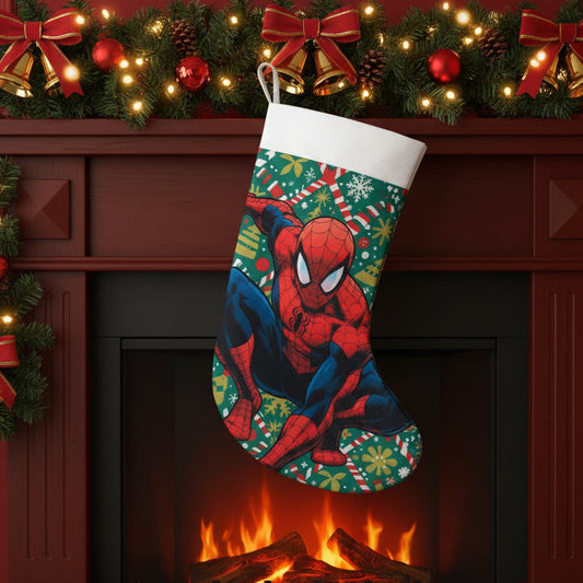 Calza Natalizia Spiderman Grande - Personalizzabile con Nome in Plexiglass o Legno