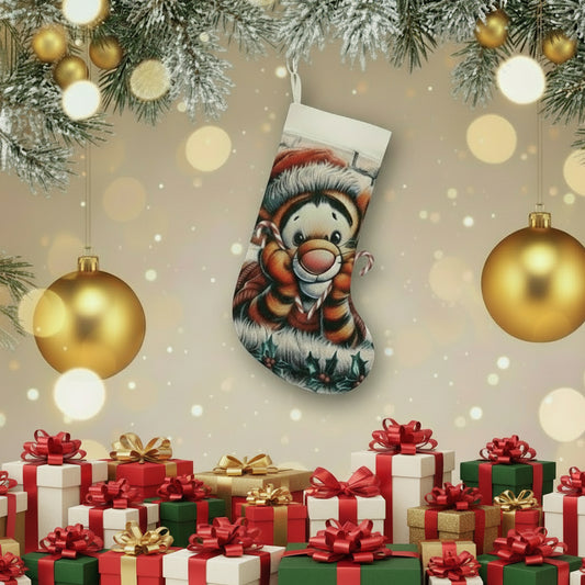 Calza Natalizia Tigro - Personalizzabile con Nome in Plexiglass o Legno