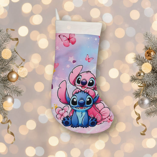 Calza Natalizia Stitch- Personalizzabile con Nome in Plexiglass o Legno