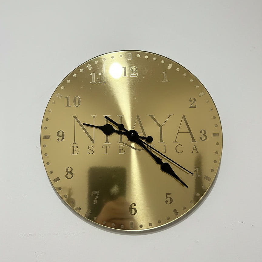 Orologio da Parete in Plexiglass Oro Specchiato Rotondo - MC Creazioni  
