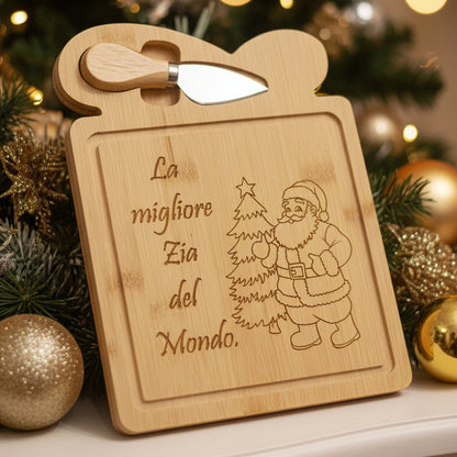 Tagliere Porta Formaggi in Legno con Spatola