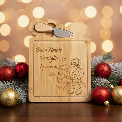 Tagliere Porta Formaggi in Legno con Spatola