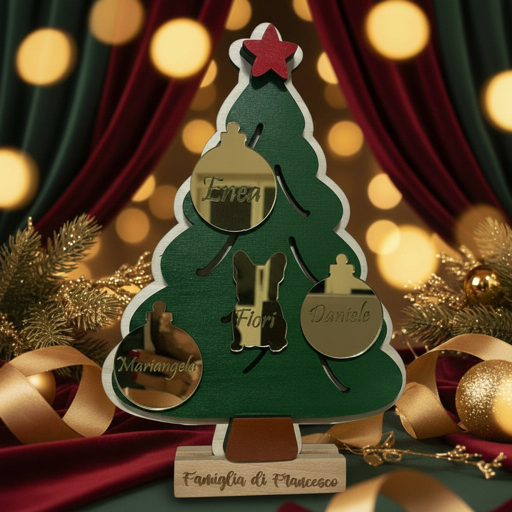 Albero Di Natale in legno - Rappresenta la Famiglia