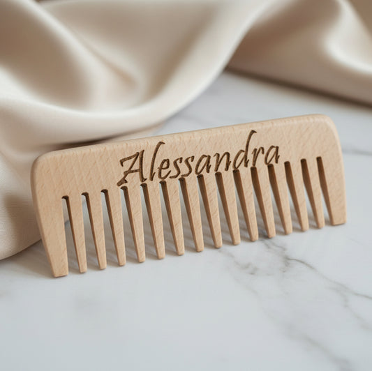 Pettine in Legno Personalizzato con Incisione