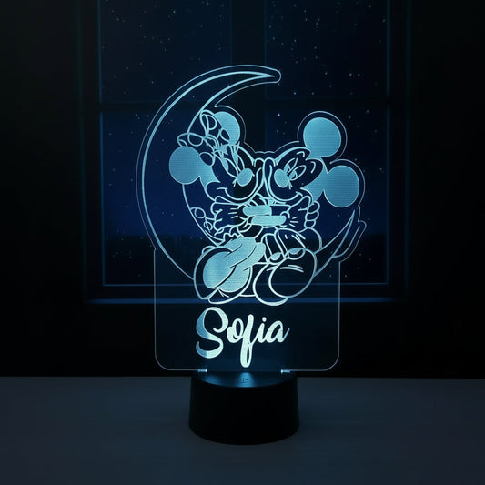 Lampada n Plexiglass Personalizzata – Luce LED topolino e minnie