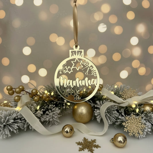 Palline Natalizie Personalizzate in Plexiglass Mamma