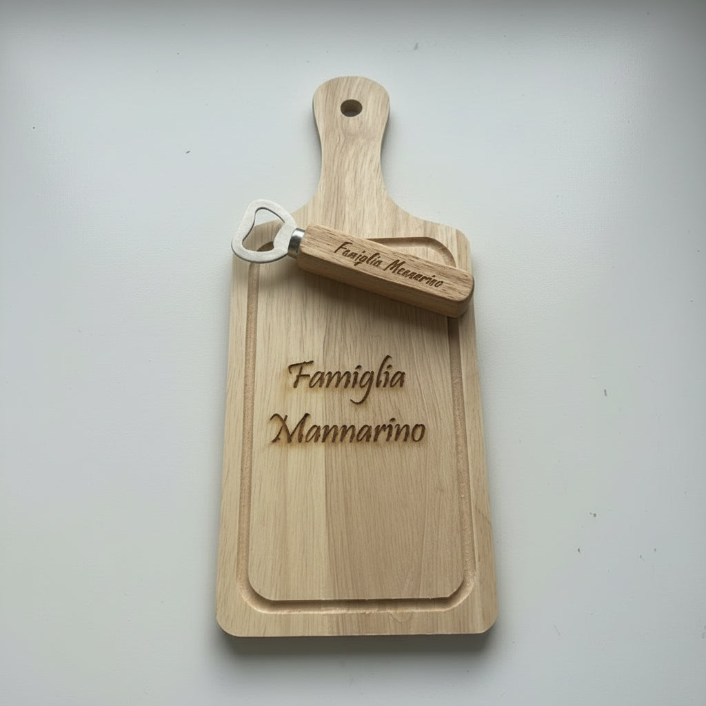 Taglieri personalizzati + stappa bottiglie con incisione Personalizzata